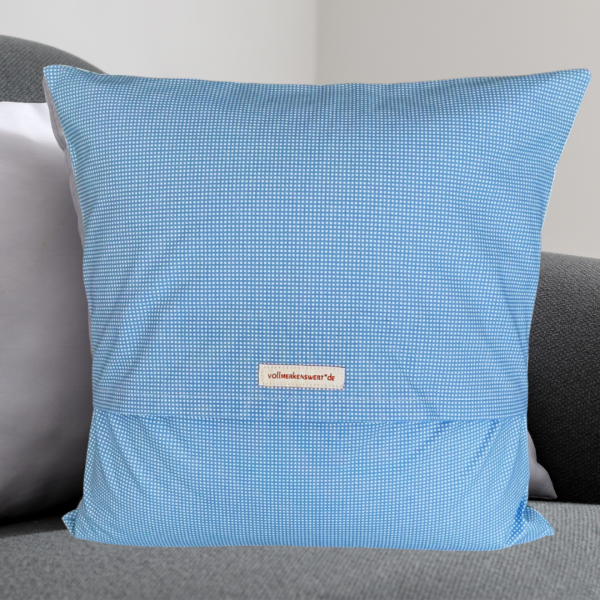 Preview: Namenskissen-Hülle mit Wunschname + Datum bestickt 40x40 cm